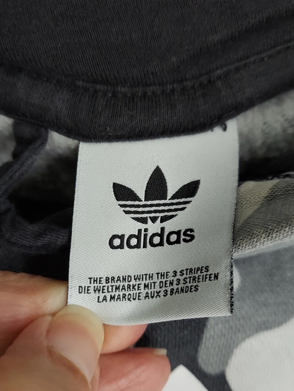 adidas Sweatshirt, Size M, Pullover Hoodie, Camo, Gray & Black